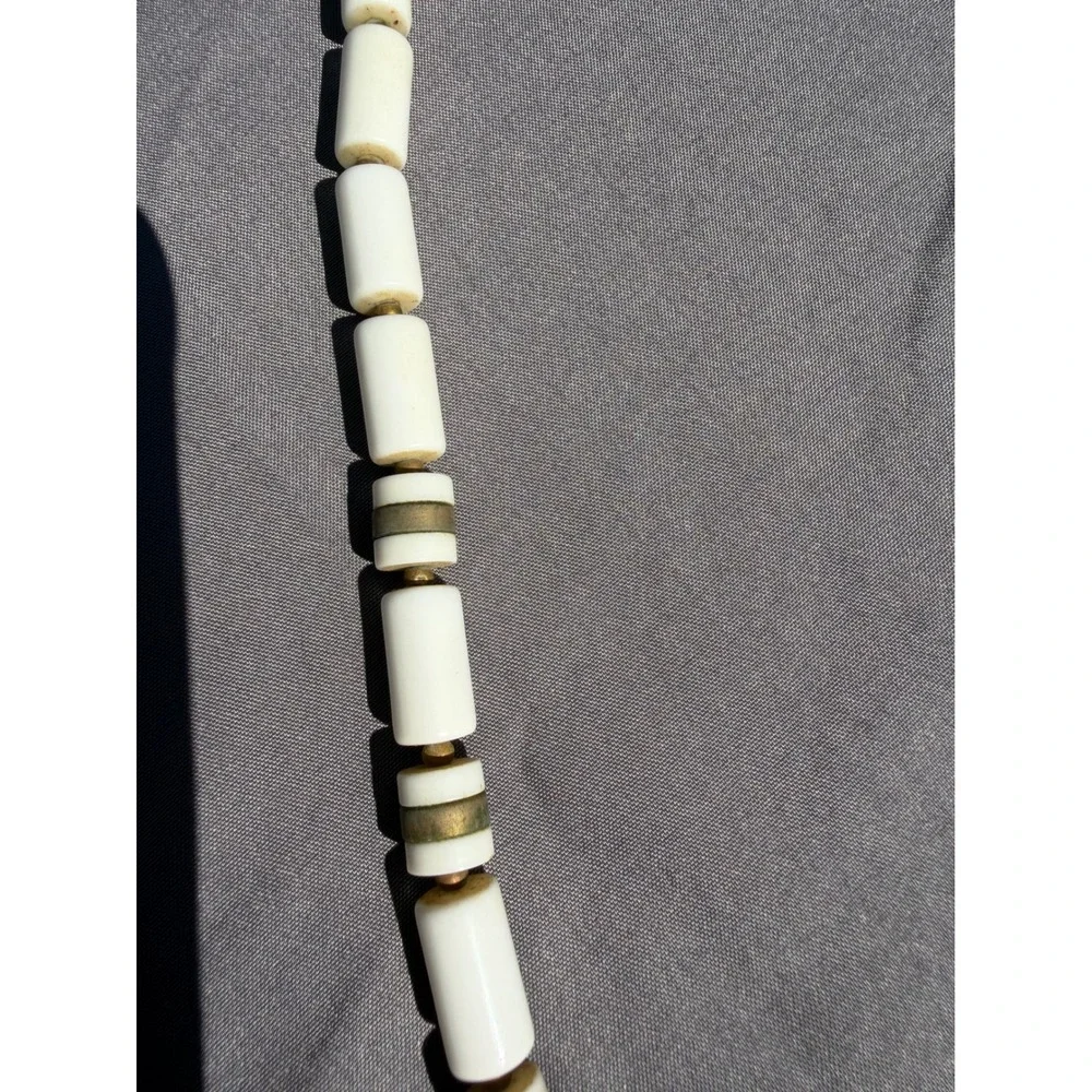 Vintage Bovine Bone Cylinder Bead Necklace 28